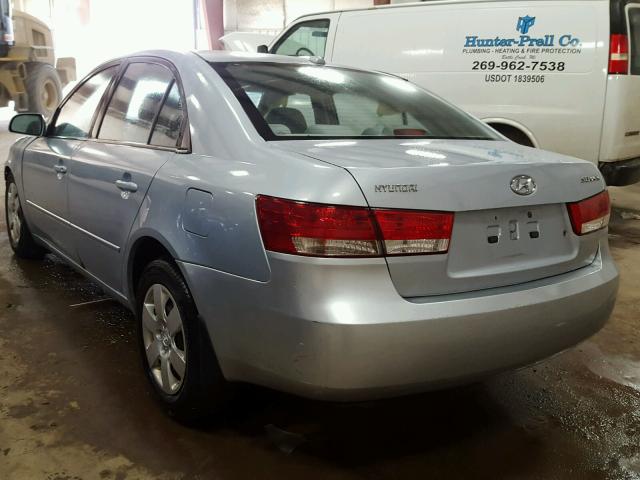 5NPET46C98H401180 - 2008 HYUNDAI SONATA GLS SILVER photo 3