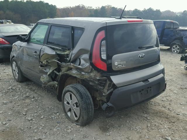 KNDJN2A24F7170864 - 2015 KIA SOUL GRAY photo 3