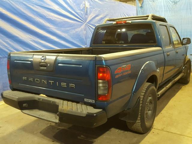 1N6ED29YX4C449203 - 2004 NISSAN FRONTIER C TEAL photo 4