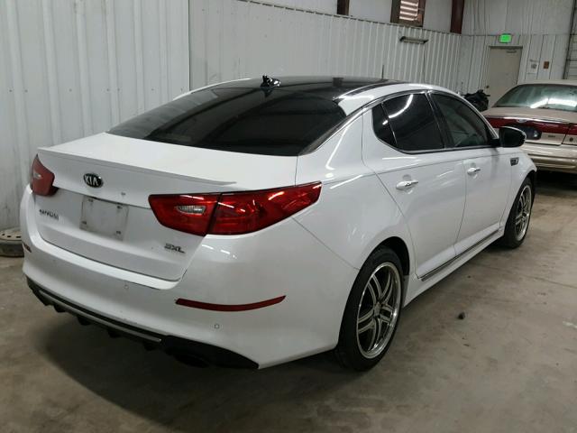 5XXGR4A69EG349257 - 2014 KIA OPTIMA SX WHITE photo 4