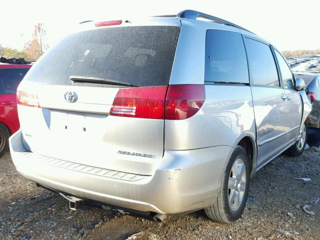 5TDZA22C94S016997 - 2004 TOYOTA SIENNA XLE SILVER photo 4