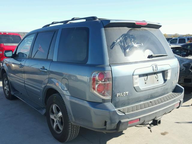 5FNYF18636B016056 - 2006 HONDA PILOT EX BLUE photo 3