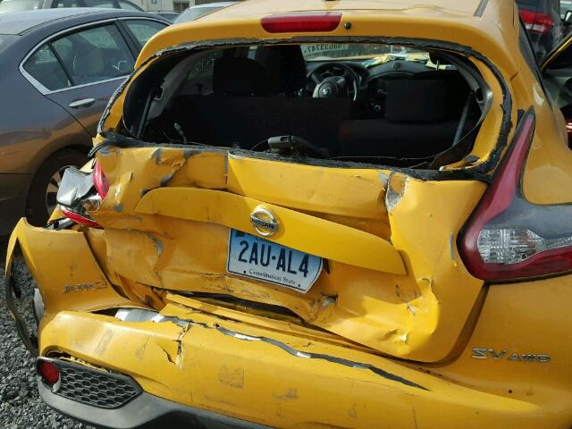 JN8AF5MV8FT556297 - 2015 NISSAN JUKE S YELLOW photo 9