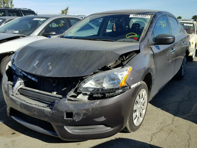 3N1AB7AP5FL661346 - 2015 NISSAN SENTRA S GRAY photo 2