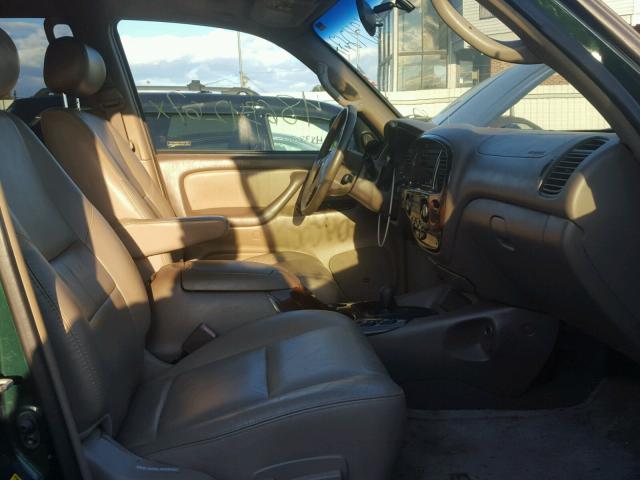 5TDBT48A02S111569 - 2002 TOYOTA SEQUOIA LI GREEN photo 5