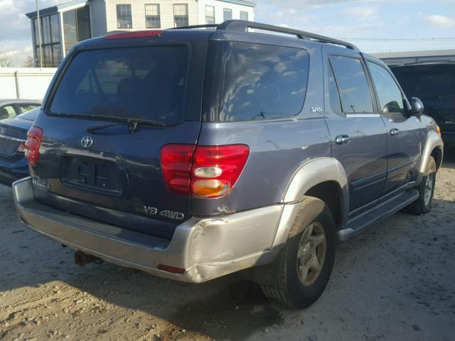 5TDBT44AX2S084080 - 2002 TOYOTA SEQUOIA SR BLUE photo 4