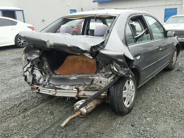 2HGES16345H560924 - 2005 HONDA CIVIC DX V GRAY photo 4