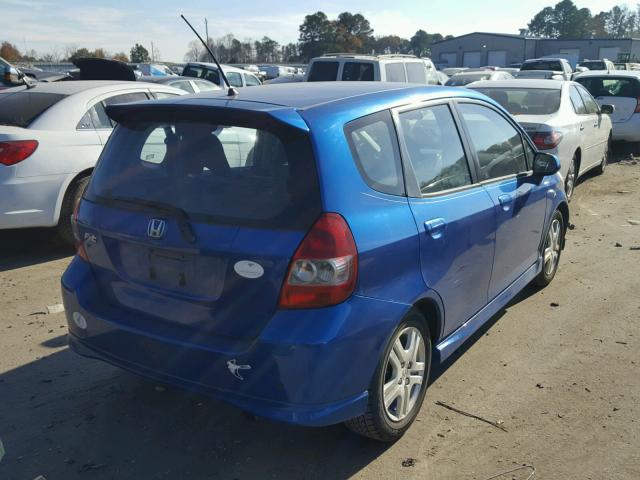 JHMGD386X7S024378 - 2007 HONDA FIT S GREEN photo 4