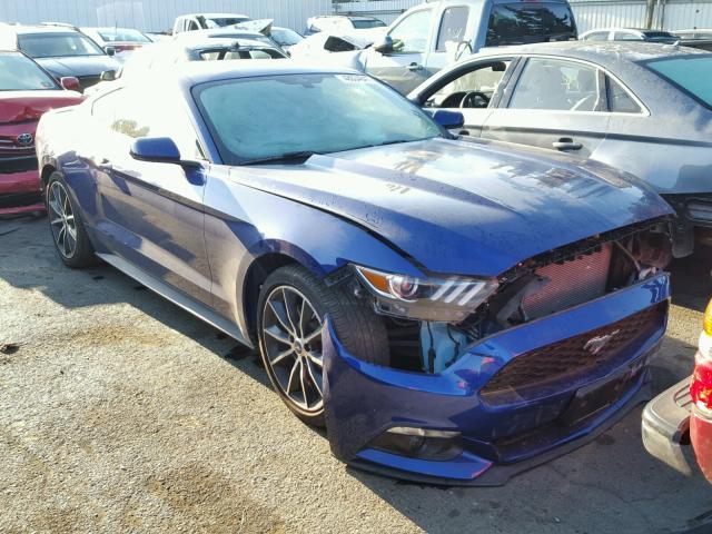 1FA6P8TH9G5257215 - 2016 FORD MUSTANG BLUE photo 1