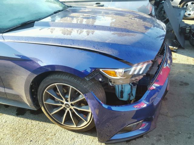 1FA6P8TH9G5257215 - 2016 FORD MUSTANG BLUE photo 10