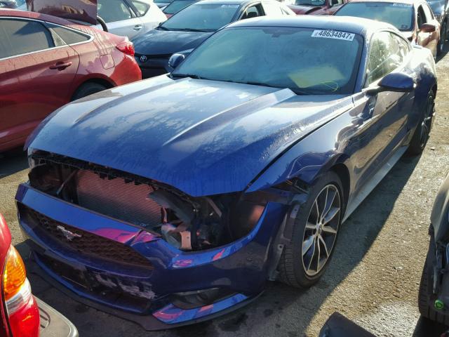 1FA6P8TH9G5257215 - 2016 FORD MUSTANG BLUE photo 2