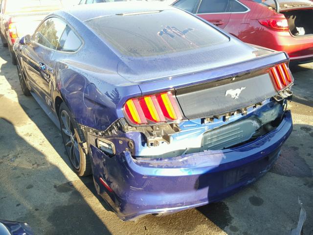 1FA6P8TH9G5257215 - 2016 FORD MUSTANG BLUE photo 3