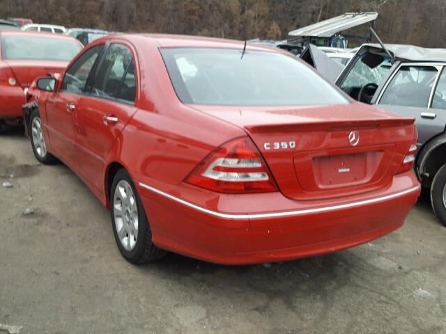 WDBRF56H66F735392 - 2006 MERCEDES-BENZ C 350 RED photo 3