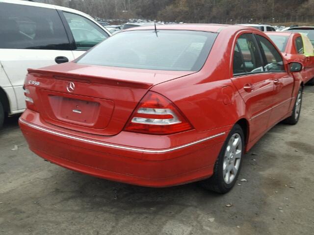 WDBRF56H66F735392 - 2006 MERCEDES-BENZ C 350 RED photo 4