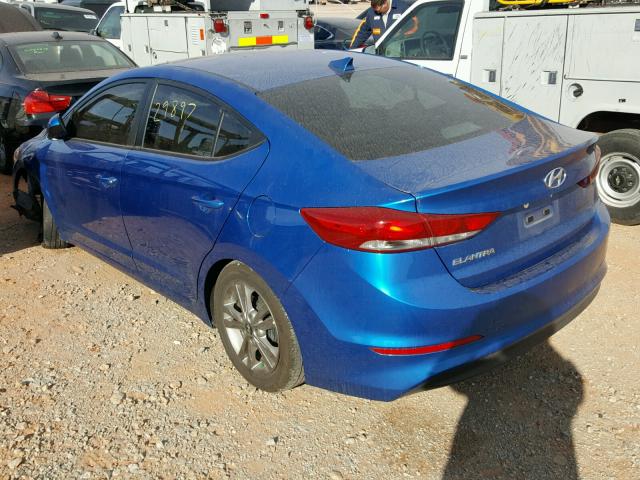 5NPD84LF0HH187336 - 2017 HYUNDAI ELANTRA SE BLUE photo 3