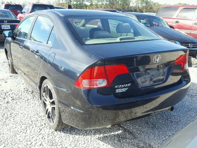 1HGFA16818L087042 - 2008 HONDA CIVIC EX BLACK photo 3