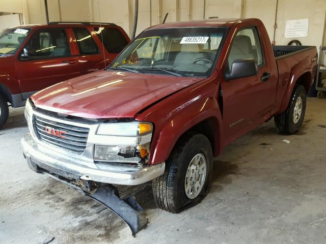 1GTDS148058217929 - 2005 GMC CANYON BURGUNDY photo 2