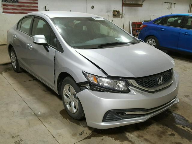 19XFB2F50DE014321 - 2013 HONDA CIVIC LX SILVER photo 1