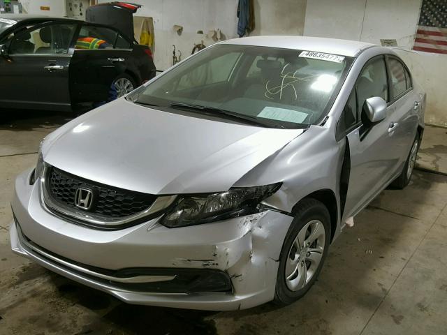 19XFB2F50DE014321 - 2013 HONDA CIVIC LX SILVER photo 2