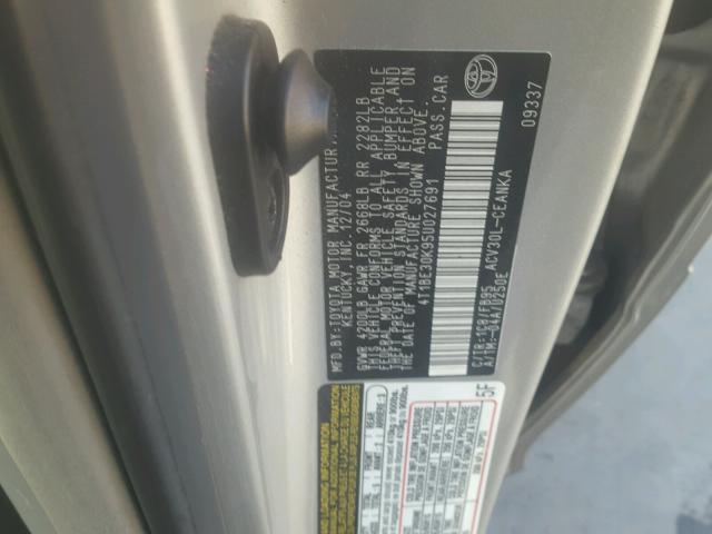 4T1BE30K95U027691 - 2005 TOYOTA CAMRY LE SILVER photo 10