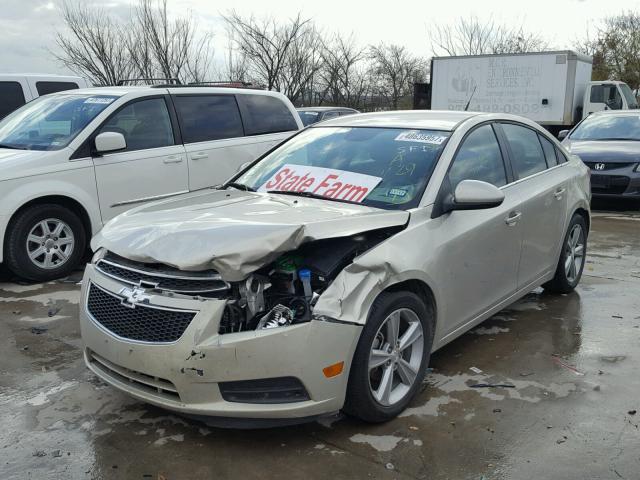 1G1PE5SB1D7106281 - 2013 CHEVROLET CRUZE LT BROWN photo 2