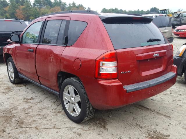 1J8FF47WX7D167617 - 2007 JEEP COMPASS RED photo 3
