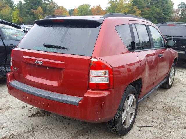 1J8FF47WX7D167617 - 2007 JEEP COMPASS RED photo 4