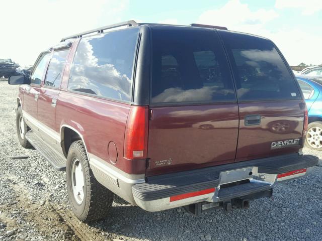 1GNFK16R4XJ381783 - 1999 CHEVROLET SUBURBAN K MAROON photo 3