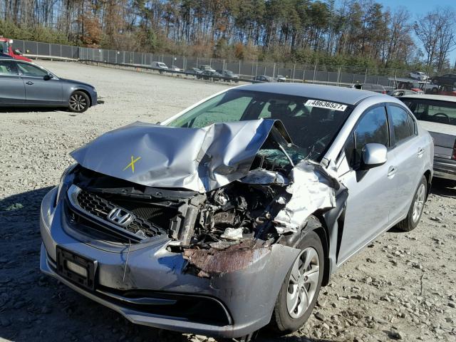 2HGFB2F51DH530418 - 2013 HONDA CIVIC LX SILVER photo 2