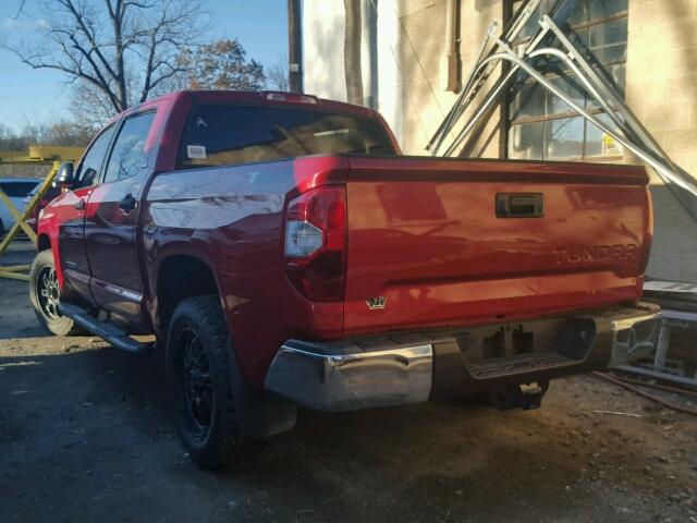 5TFEM5F13EX081887 - 2014 TOYOTA TUNDRA CRE RED photo 3