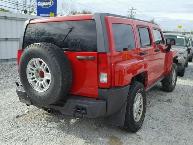 5GTMNGEE4A8121707 - 2010 HUMMER H3 RED photo 4