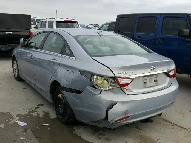 5NPEB4AC3CH323160 - 2012 HYUNDAI SONATA GLS BLUE photo 3