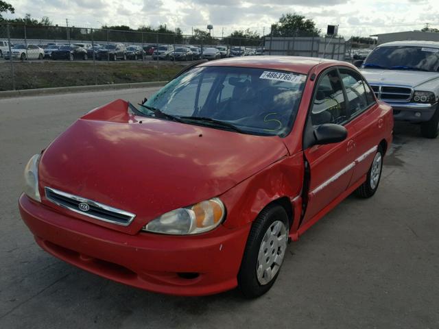 KNADC123726133003 - 2002 KIA RIO RED photo 2