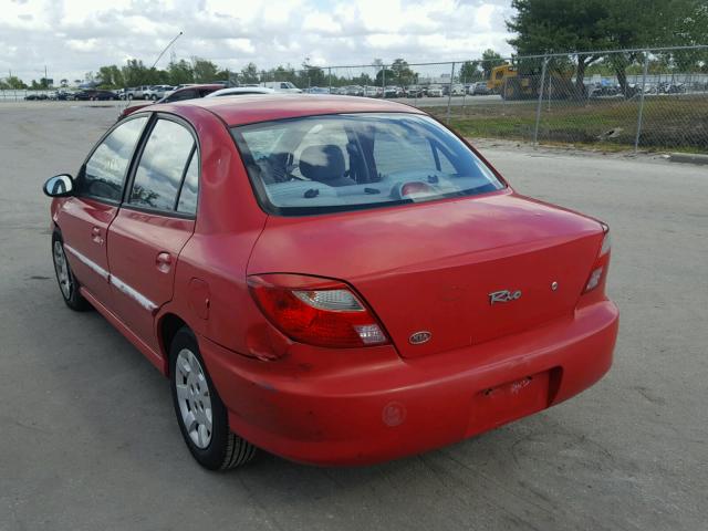 KNADC123726133003 - 2002 KIA RIO RED photo 3