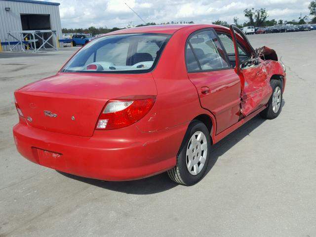 KNADC123726133003 - 2002 KIA RIO RED photo 4