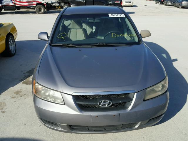 5NPET46C97H250517 - 2007 HYUNDAI SONATA GLS GRAY photo 9