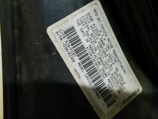 4T1SK12E9PU191093 - 1993 TOYOTA CAMRY LE შავი ფოტო 10