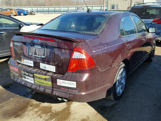 3FAHP0HA6BR236415 - 2011 FORD FUSION SE BURGUNDY photo 4