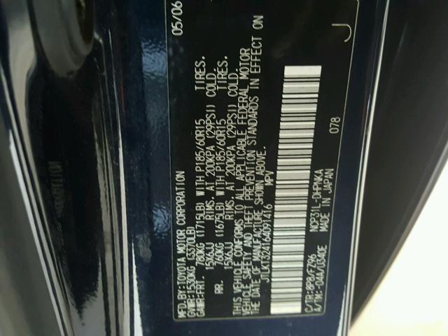 JTLKT324164091416 - 2006 TOYOTA SCION XB Көк фото 10