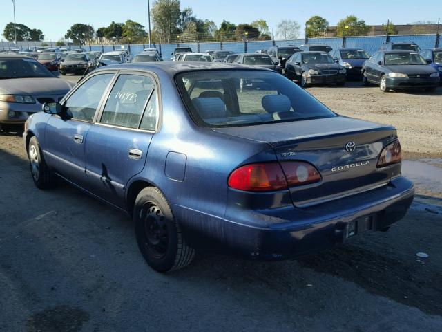 1NXBR12E91Z493308 - 2001 TOYOTA COROLLA CE BLUE photo 3