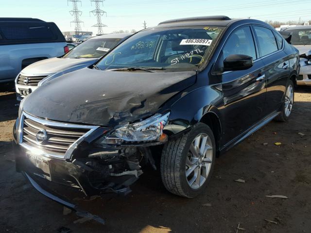 3N1AB7AP8EY258916 - 2014 NISSAN SENTRA S BLACK photo 2