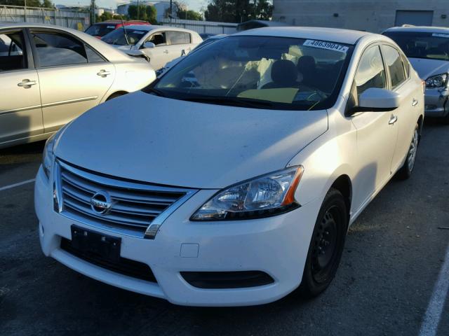 3N1AB7AP7EL662447 - 2014 NISSAN SENTRA S WHITE photo 2