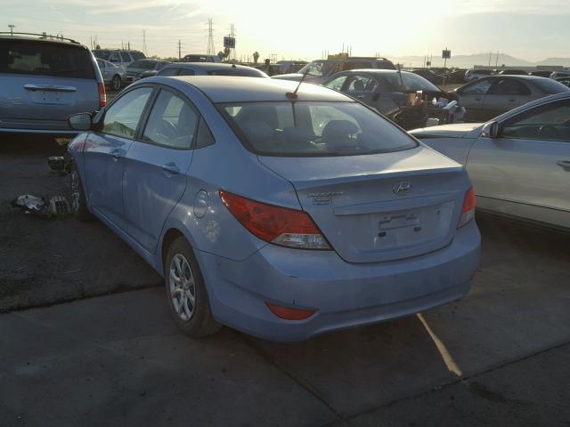 KMHCT4AE5EU696047 - 2014 HYUNDAI ACCENT GLS BLUE photo 3