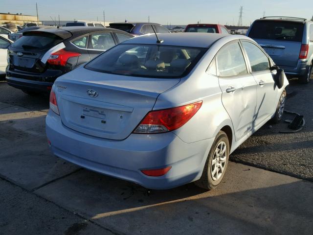 KMHCT4AE5EU696047 - 2014 HYUNDAI ACCENT GLS BLUE photo 4