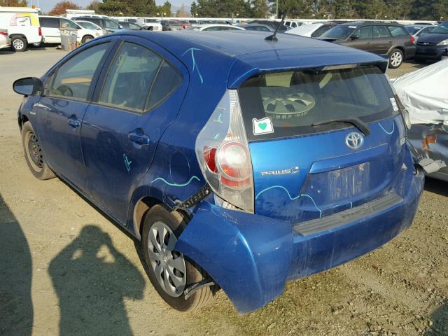 JTDKDTB35D1534598 - 2013 TOYOTA PRIUS C BLUE photo 3