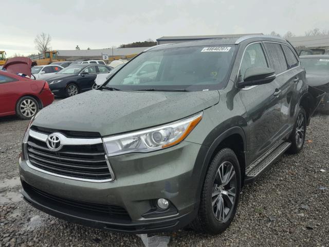 5TDJKRFH4GS325256 - 2016 TOYOTA HIGHLANDER GREEN photo 2