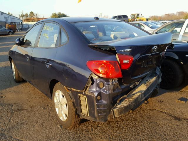 KMHDU46D78U538007 - 2008 HYUNDAI ELANTRA GL BLUE photo 3