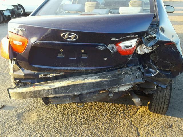 KMHDU46D78U538007 - 2008 HYUNDAI ELANTRA GL BLUE photo 9