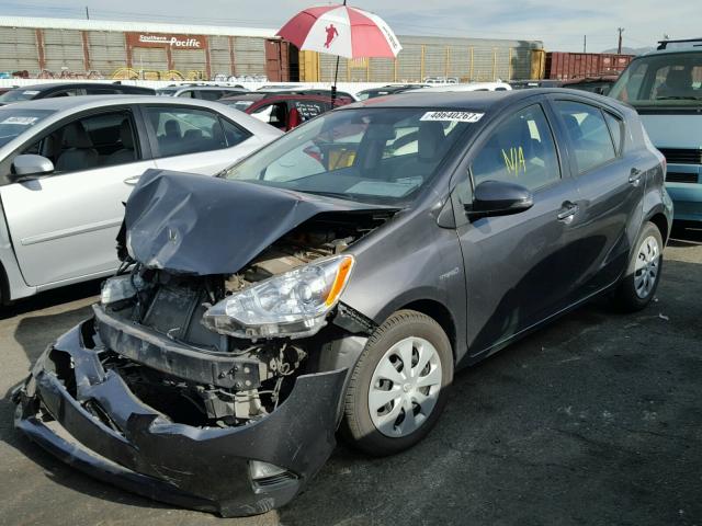 JTDKDTB3XE1561474 - 2014 TOYOTA PRIUS C CHARCOAL photo 2