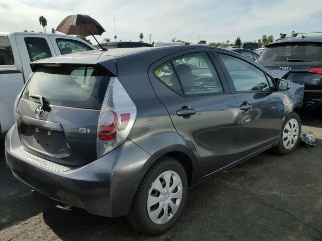 JTDKDTB3XE1561474 - 2014 TOYOTA PRIUS C CHARCOAL photo 4